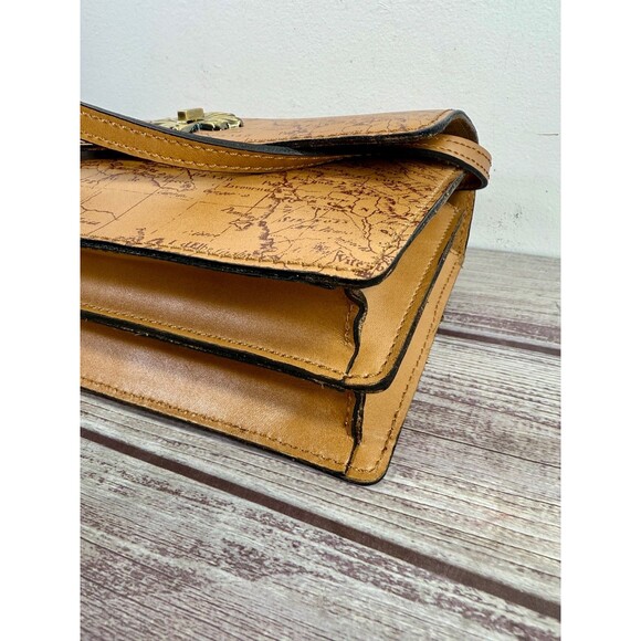 NWT PATRICIA NASH Consilina Floret Biscuit Map Print Leather Crossbody purse - Picture 16 of 17